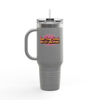 Vibrant Insulated Travel Mug, 40oz - High-Key Unstoppable, Perfect for Road Trips, Coffee Lovers, Gen-Z, Hydration on the Go