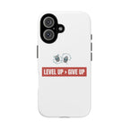Tough Cases Phone Case, Motivational Gift for Gamers, Fitness Enthusiasts, Level Up Themed, Unique Phone Accessories, Work Hard Play Hard