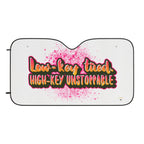 Vibrant Car Sun Shades - Low-key Tired, High-key Unstoppable, Auto Accessory, Summer Must-Have, gen-z, Sun Protection