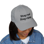 Motivational Unisex Cap, Stay Real Stay Rising Hat, Inspirational Gift, Unique Graphic Baseball Cap, Gen-z Casual Wear
