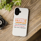 Tough Cases iPhone Case, Inspirational Phone Cover, Motivational Case, Self-Trust Gift, Unique Phone Accessory