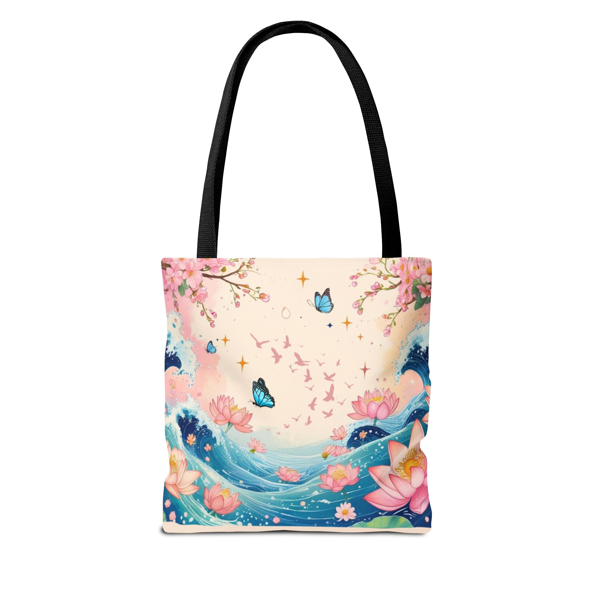 Manifestation Tote Bag, Inspirational Tote, Floral Design Bag, Motivational Carryall, Gift for Her, Boho Chic Shopping Bag