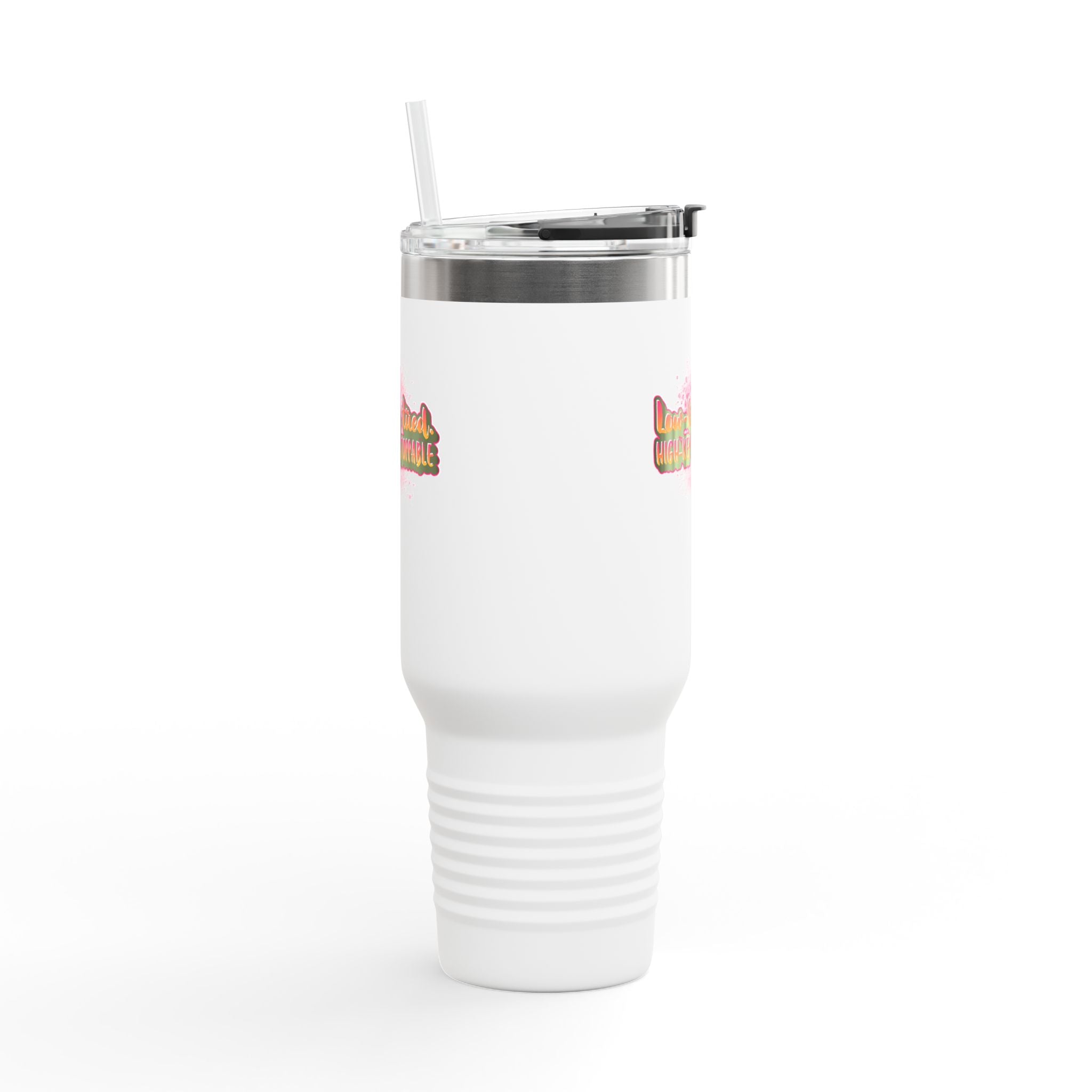 Vibrant Insulated Travel Mug, 40oz - High-Key Unstoppable, Perfect for Road Trips, Coffee Lovers, Gen-Z, Hydration on the Go