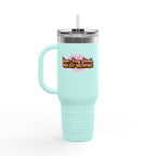 Vibrant Insulated Travel Mug, 40oz - High-Key Unstoppable, Perfect for Road Trips, Coffee Lovers, Gen-Z, Hydration on the Go
