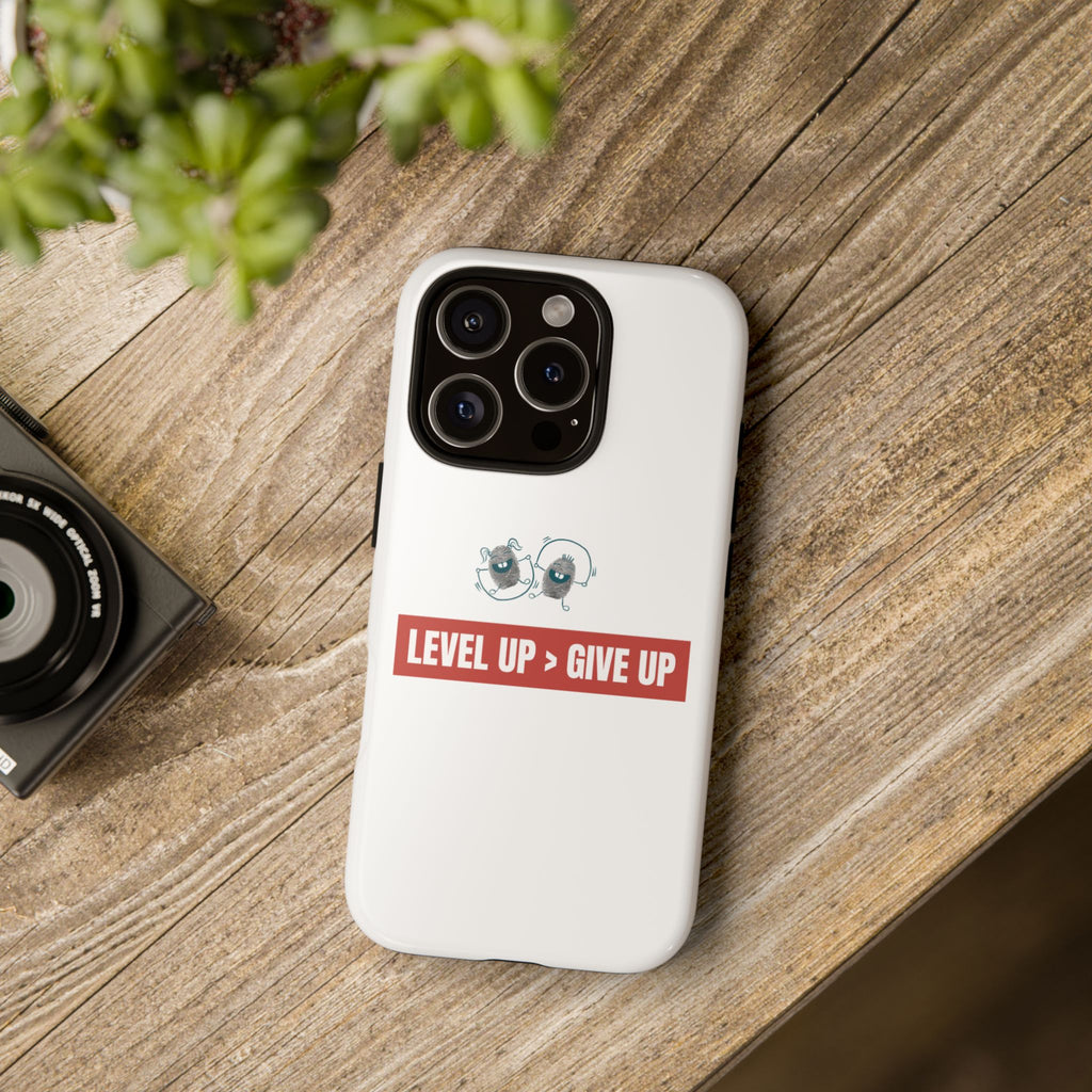 Tough Cases Phone Case, Motivational Gift for Gamers, Fitness Enthusiasts, Level Up Themed, Unique Phone Accessories, Work Hard Play Hard