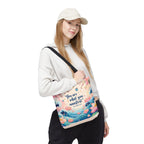 Manifestation Tote Bag, Inspirational Tote, Floral Design Bag, Motivational Carryall, Gift for Her, Boho Chic Shopping Bag